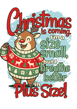 Funny Christmas Reindeer in Plus Size Sweater