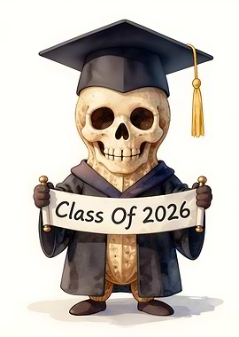 Class Of 2026 Graduation Peanut Skeleton
