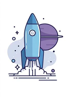 Rocket Launch with Planet