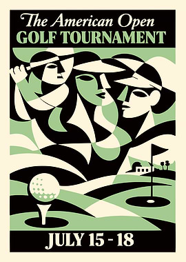 The American Open Golf Tournament Poster