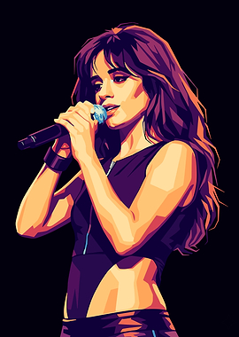 Camila Cabello Singing Pop Art