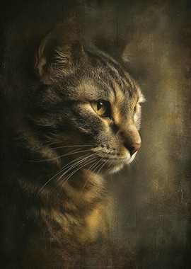 Close-up Portrait of a Tabby Cat