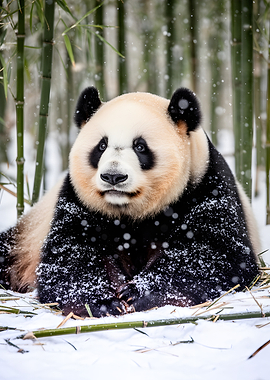Panda in the Snow