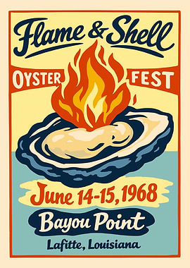 Flame & Shell Oyster Fest Poster