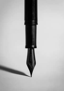 Close-up of a Black Fountain Pen Nib