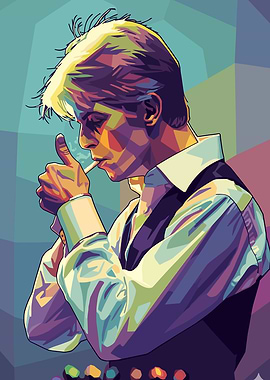 David Bowie Lighting a Cigarette