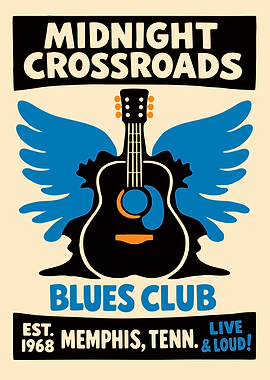 Midnight Crossroads Blues Club Poster