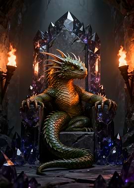 Dragon on Crystal Throne