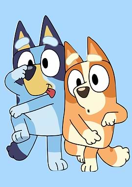 Bluey and Bingo dancing