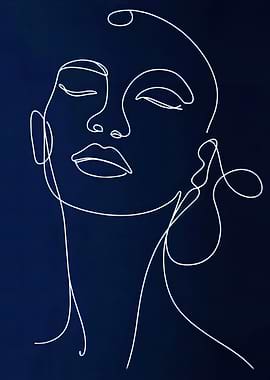 Line Art of a Woman's Face