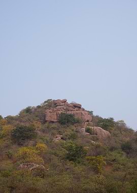 Granite Crown Over Wild Deccan Hills at Dusk