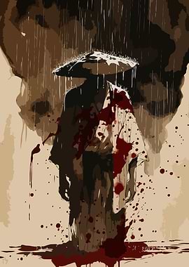 Bloody Samurai in the Rain Art