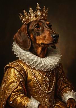 The Duchess Dachshund: Elegance in Gold