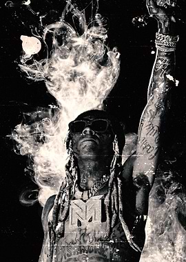 Lil Wayne with Smoke and Fire