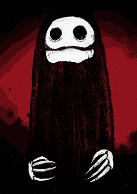 Spooky Ghost with Skull Face