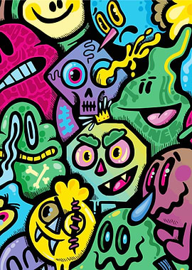 Doodle Monsters Collage