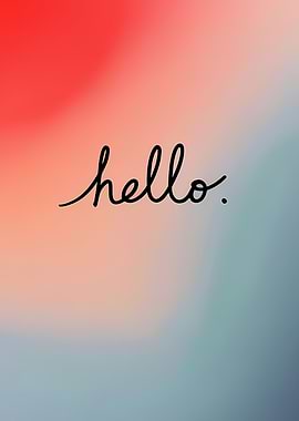 Hello text on abstract background