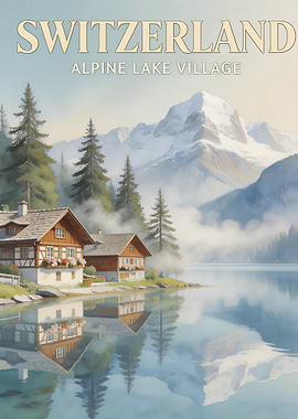 Ethereal Swiss Alps Reflection