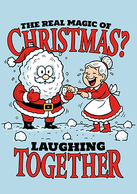 Santa and Mrs. Claus laughing