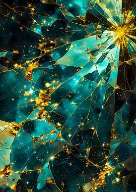 Abstract Cracked Galaxy