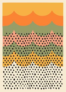 Abstract Wavy Layers with Dots