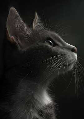 Close-up of a Gray Kitten