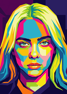 Colorful Portrait of Billie Eilish