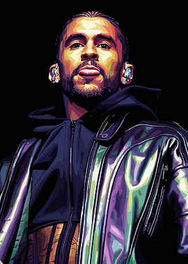 Bad Bunny Pop Art Portrait