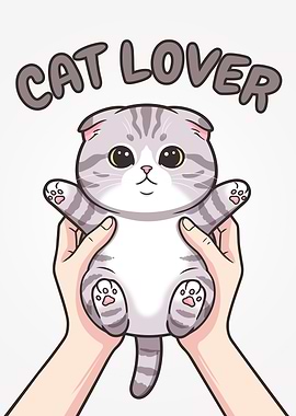Cute Kawaii Baby Scottish Fold Cat - Cat Lover