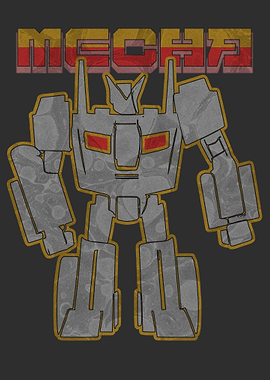 Retro Mecha Robot Illustration