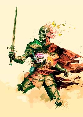 Skeleton Knight with Nature Elements