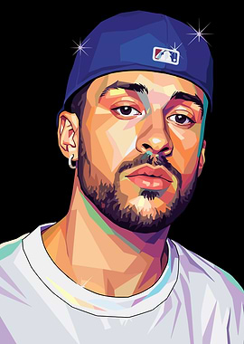 Bad Bunny Pop Art Portrait