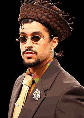 Bad Bunny Pop Art Portrait