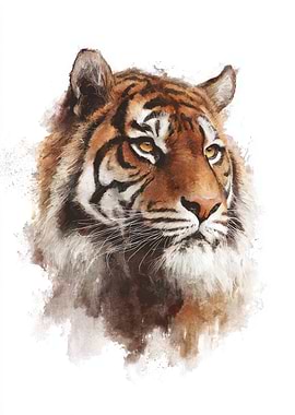 Watercolor Tiger Portrait