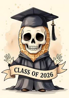 Class Of 2026 Graduation Peanut Skeleton