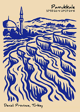 Pamukkale Terraces and Minaret