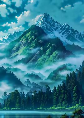 Misty Mountain Landscape
