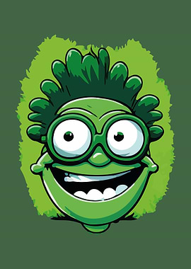 Green Cartoon Character with Goggles