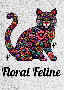 Floral Cat 'Floral Feline'