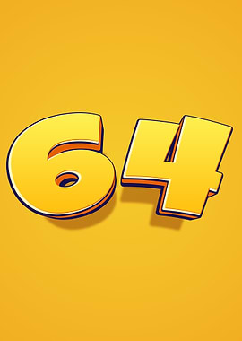Number 64 in Yellow