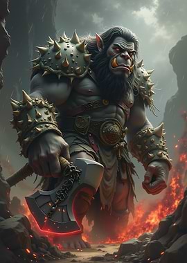 Fierce Orc Warrior with Axe