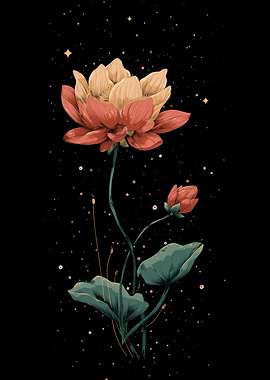 Lotus Flower with Stars