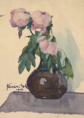 Pink Peonies in a Vase