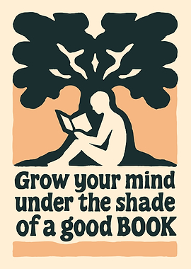 Person reading under a tree