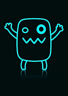 Cute Neon Monster Icon