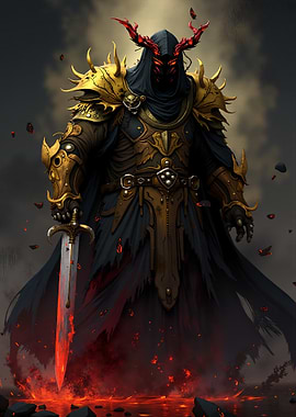 Demonic Warrior with Fiery Sword