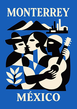 Monterrey Mexico Vintage Poster