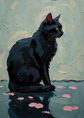 Black Cat Painting