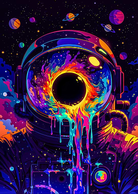 Astronaut in a Cosmic Black Hole