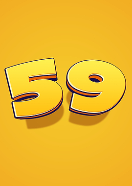 Number 59 in 3D Yellow